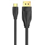 Vention USB-C -> Displayport,  (fekete), 2m, kábel