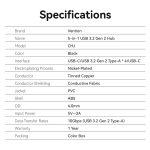 Vention USB-C -> USB-A 3.2*4 , 0,15m (táppal, 4-Portos, fekete), hub
