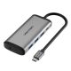 Vention USB-C -> HDMI/3*USB3.0/RJ45/PD, ( 6-1,szürke), 0,15m, konverter