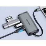 Vention USB-C -> HDMI/3*USB3.0/RJ45/PD, ( 6-1,szürke), 0,15m, konverter