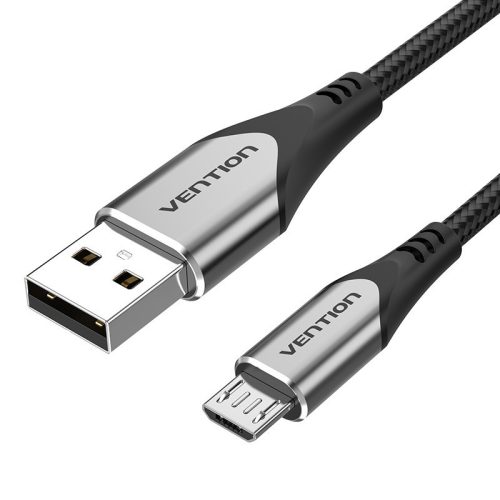 Vention USB-A 2.0/M -> Micro USB-B/M,1m,(szövet,3A,szürke), kábel