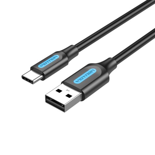 Vention USB-A 2.0/M -> USB-C/M, 1m,(3A,fekete), kábel