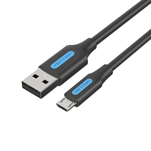 Vention USB-A 2.0/M ->  Micro B/M, 0,5m, (3A, fekete), kábel