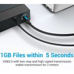 Vention USB-A 3.0/M -> USB-B/M, (PVC,fekete), 1m, kábel