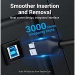 Vention USB-A 3.0/M -> USB-B/M, (PVC,fekete), 3m, kábel