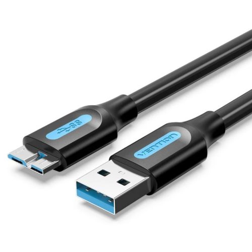 Vention USB-A 3.0/M -> Micro USB-B,   ( PVC,fekete), 0,5m,  kábel