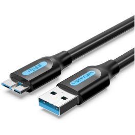   Vention USB-A 3.0/M -> Micro USB-B,   ( PVC,fekete), 1,5m, kábel