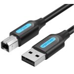 Vention USB-A 2.0/M -> USB-B/M, (PVC, fekete, nyomtatókábel, printerkábel), 1,5m, kábel