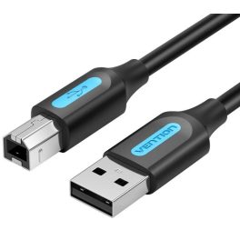   Vention USB-A 2.0/M -> USB-B/M, (PVC, fekete, nyomtatókábel, printerkábel), 5m, kábel