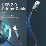 Vention USB-A 2.0/M -> USB-B/M,  (PVC, fekete, nyomtatókábel, printerkábel), 10m, kábel