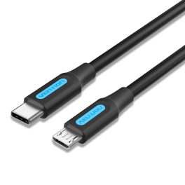   Vention USB-C 2.0/M ->  Micro B/M, 1m, (2A, fekete), kábel
