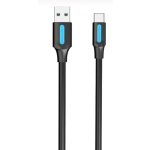 Vention USB-A 3.0/M -> USB-C/M kábel  (PVC,fekete), 0,5m, kábel