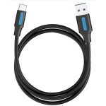 Vention USB-A 3.0/M -> USB-C/M kábel  (PVC,fekete), 0,5m, kábel
