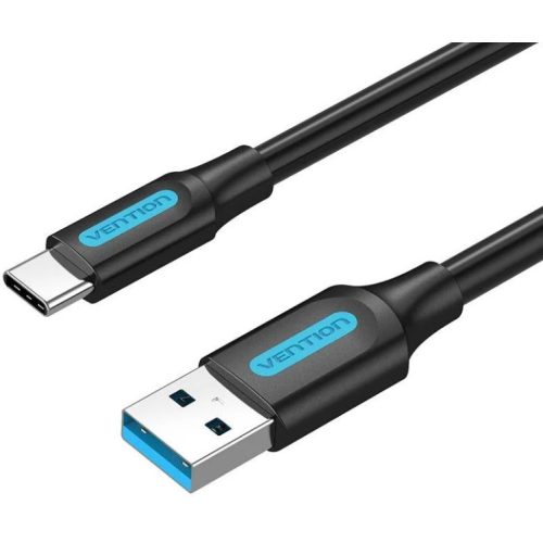 Vention USB-A 3.0/M -> USB-C/M kábel,  (PVC,fekete), 2m, kábel