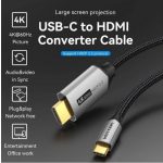 Vention USB-C/M ->HDMI/M (4K, alu), 1m, kábel