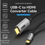 Vention USB-C/M ->HDMI/M (4K, alu), 1,5m, kábel