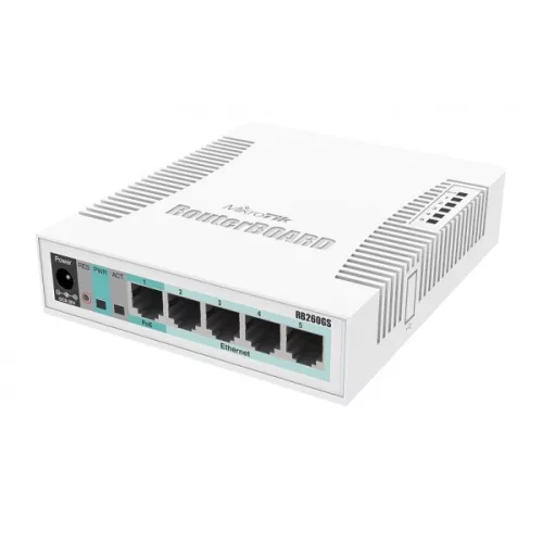 MikroTik RB260GSP/CSS106-1G-4P-1S 5xGbE LAN 1xGbE SFP port PoE switch
