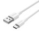 Vention USB-A 2.0/M -> USB-C/M, 1m,(3A,fehér), kábel