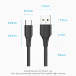 Vention USB-A 2.0/M -> USB-C/M, 1,5m, (3A,fehér), kábel