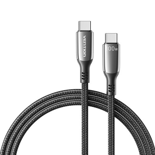 Vention USB-C/M -> USB-C/M, 2m, (5A,fekete), kábel