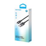 Vention USB-A 2.0/M -> USB-C/M, 2m,(fekete,3A), kábel