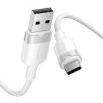 Vention USB-A 2.0/M -> USB-C/M, 1m,(fehér,3A), kábel