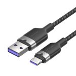 Vention USB-A 2.0/M -> USB-C/M, 1m,(fekete,6A), kábel