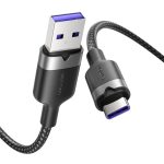 Vention USB-A 2.0/M -> USB-C/M, 2m,(fekete,6A), kábel