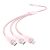 Vention USB-A 2.0/M -> USB-C/Lightning/Micro USB-B, 1,5m,(pink,3A,3in1), kábel