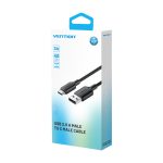 Vention USB-A 2.0/M -> USB-C/M, 1m,(fekete), kábel