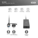 DIGITUS DA-70236 Superspeed 4 portos slim USB 3.0 HUB