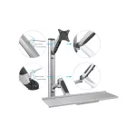 DIGITUS DA-90354 flexibilis monitor VESA 100x100 + billentyűzet tartó konzol fali munkaállomás