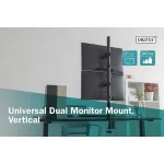 DIGITUS DA-90438 C-bilincses/gyűrűs univerzális VESA 75/100 2-es fekete függőleges monitor tartó állvány