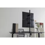 DIGITUS DA-90438 C-bilincses/gyűrűs univerzális VESA 75/100 2-es fekete függőleges monitor tartó állvány