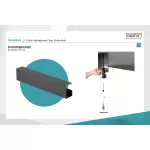 DIGITUS DA-90448 Asztal alatti fekete kábelvezető csatorna
