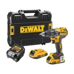 DEWALT Fúrócsavarozó, 18V, 2x2Ah, Li-Ion, kefe nélküli