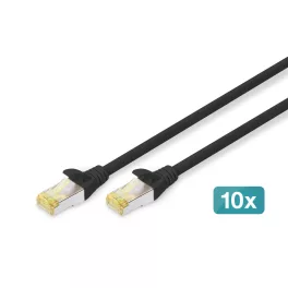   DIGITUS DK-1644-A-050-BL-10 Cat.6A S/FTP LSZH 5m fekete patch kábel (10db/csomag)