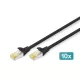DIGITUS DK-1644-A-050-BL-10 Cat.6A S/FTP LSZH 5m fekete patch kábel (10db/csomag)