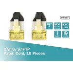 DIGITUS DK-1644-A-050-BL-10 Cat.6A S/FTP LSZH 5m fekete patch kábel (10db/csomag)