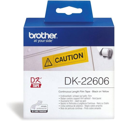 Brother DK-22606 62 mm x 15,24 m öntapadós sárga filmszalag tekercsben