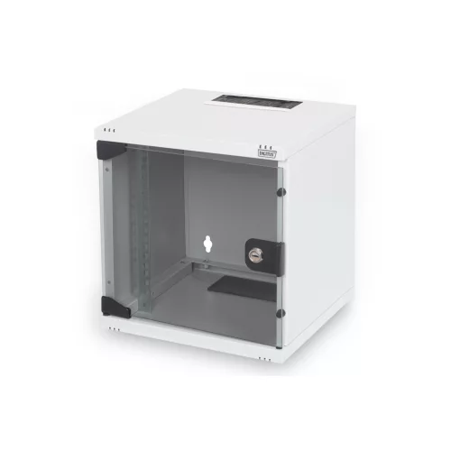 DIGITUS DN-10-05U-1 10 6U 330x312x300mm üvegajtós szürke fali rack szekrény