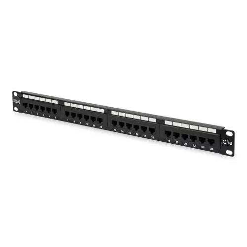 DIGITUS DN-91524U 19" 1U 24port Cat.5e fekete árnyékolatlan Patch Panel