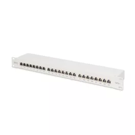   DIGITUS DN-91624S-EA 19 1U 24port Cat.6A kompakt szürke árnyékolt patch panel