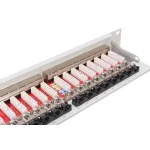 DIGITUS DN-91624S-EA 19 1U 24port Cat.6A kompakt szürke árnyékolt patch panel