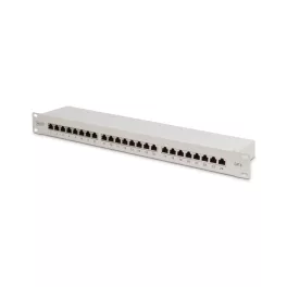  DIGITUS DN-91624S 19 1U 24port Cat.6 kompakt szürke árnyékolt patch panel