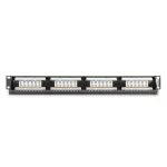 DIGITUS DN-91624U-CR 19 1U 24port Cat.6 kompakt fekete árnyékolatlan patch panel