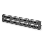 DIGITUS DN-91648U 19 2U 48port Cat.6 kompakt fekete árnyékolatlan patch panel