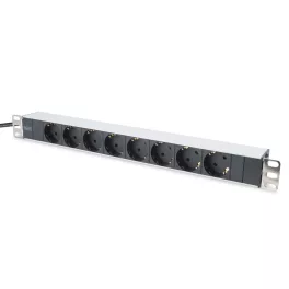   DIGITUS DN-95401 19 1U PDU 8xCEE 7/3 schuko aljzat CEE7/7 csatlakozó 2m elosztósor