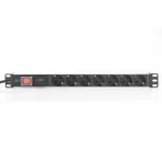 DIGITUS DN-95407 19 1U PDU 7xCEE 7/3 schuko aljzat CEE7/7 csatlakozó 2m túlfeszültségvédett elosztósor
