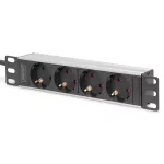 DIGITUS DN-95402 10" 1U PDU 230V 16A 4x Schuko aljzat CEE7/7 csatlakozó hálózati 2m elosztósor